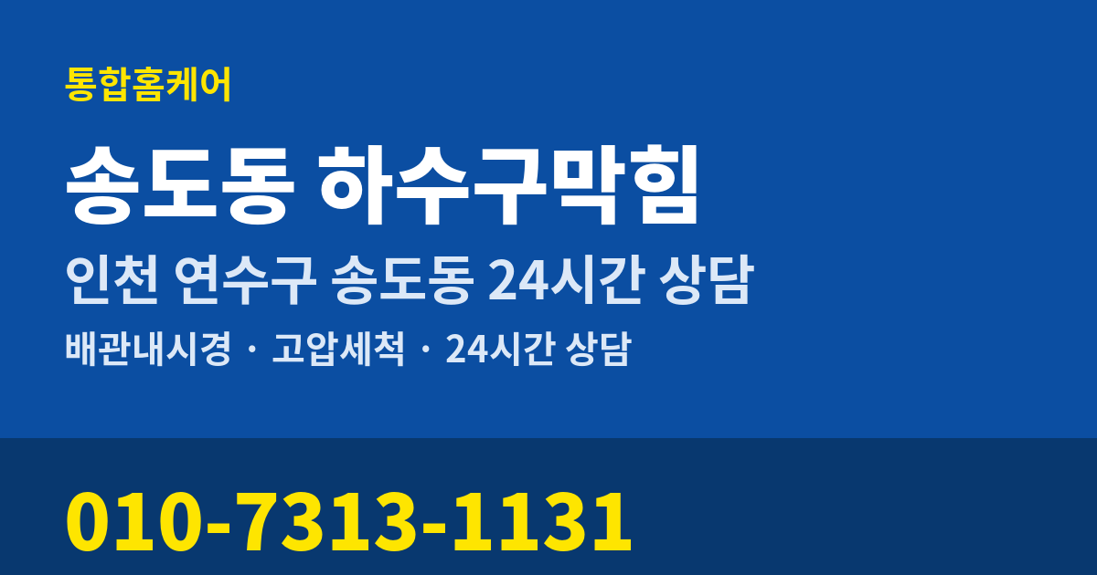송도동 하수구막힘 통합홈케어 010-7313-1131